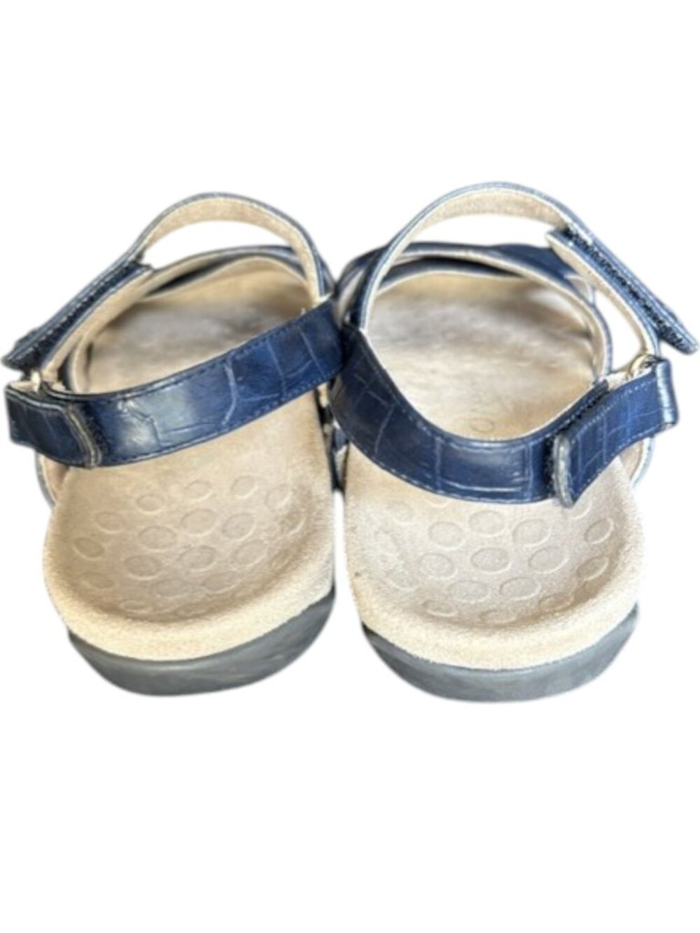 Vionic Mirabi Embossed Croc Vegan Leather Comfort Sandals - Navy - 7.5 - Picture 6 of 11